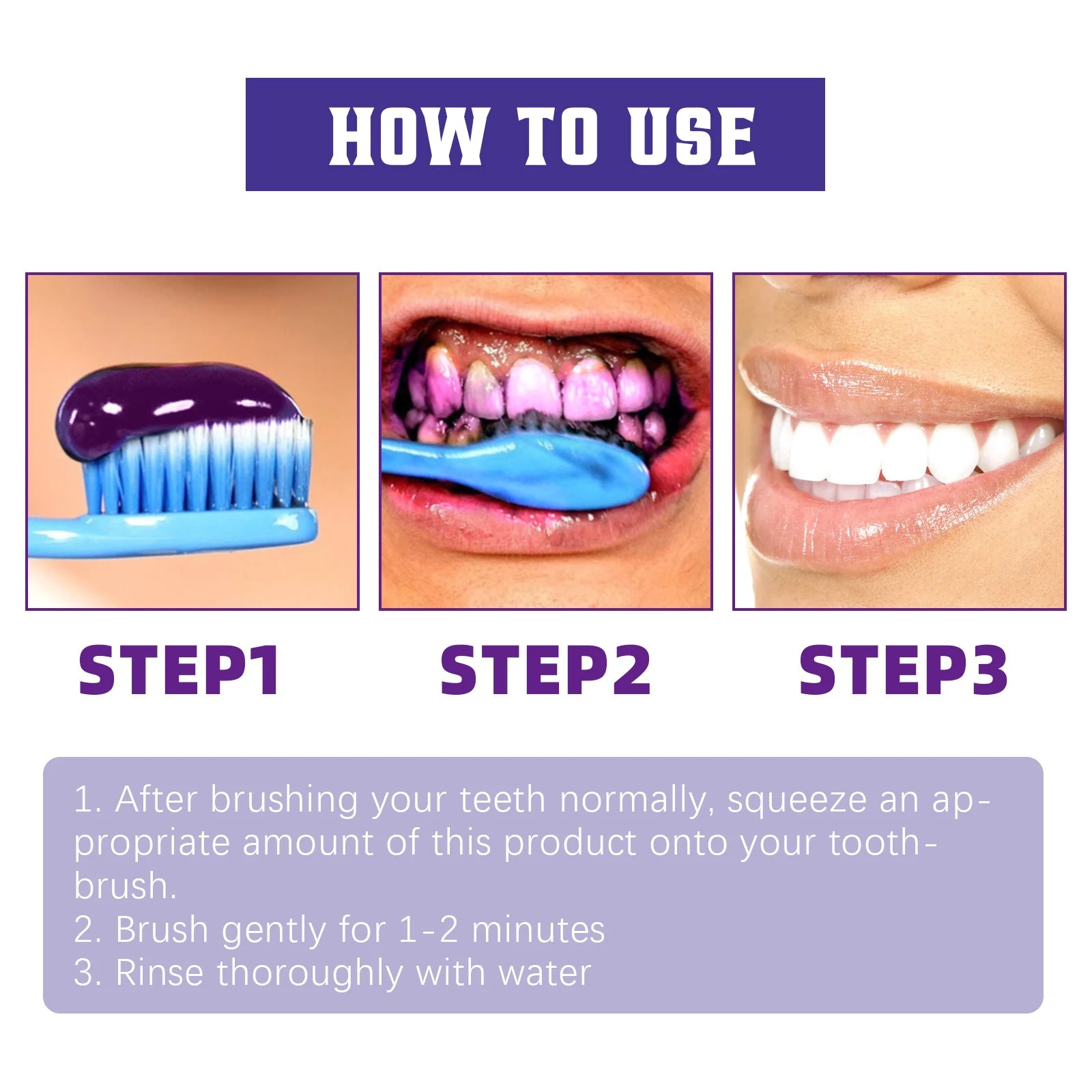 Liveify Purple Whitening Toothpaste – Color Correcting Toothpaste for Brighter Teeth, Stain Removal & Daily Oral Care Whitening Treatment