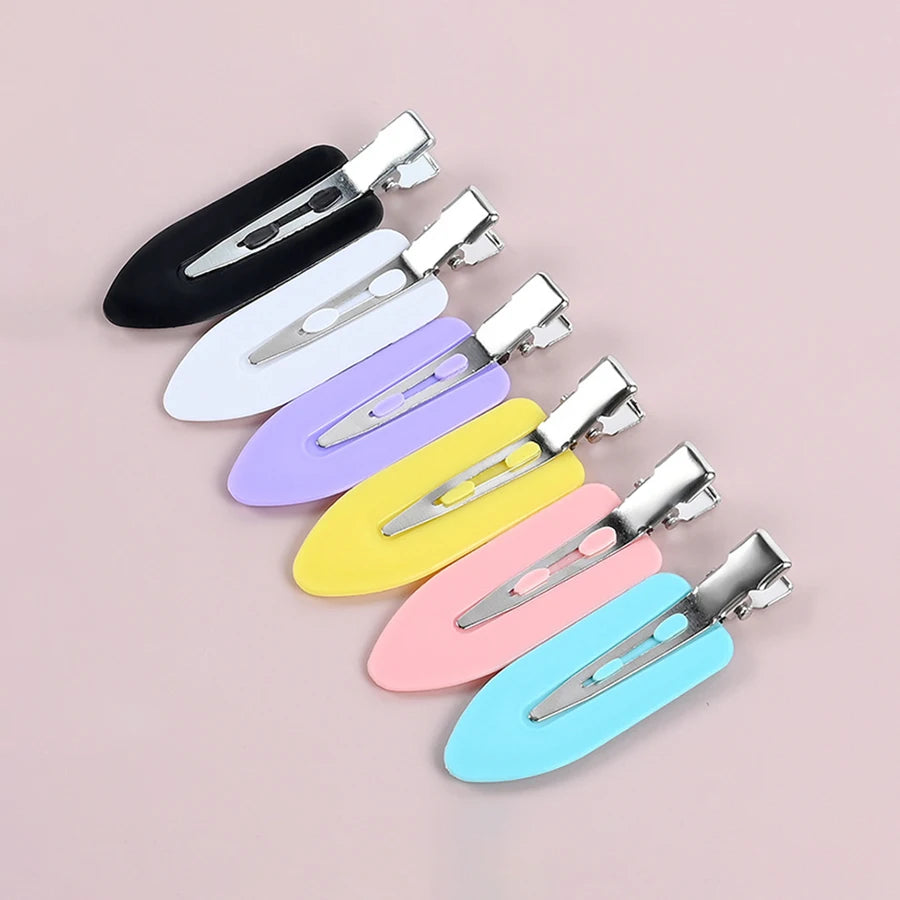 Liveify pastel hair clips in black, white, purple, yellow, pink, and blue with metal clasps
