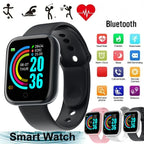 Liveify black smart watch with color display, Bluetooth, heart rate monitor, and fitness tracking features