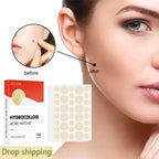 Liveify hydrocolloid acne patches in beige, 144-count box with before/after skin results shown