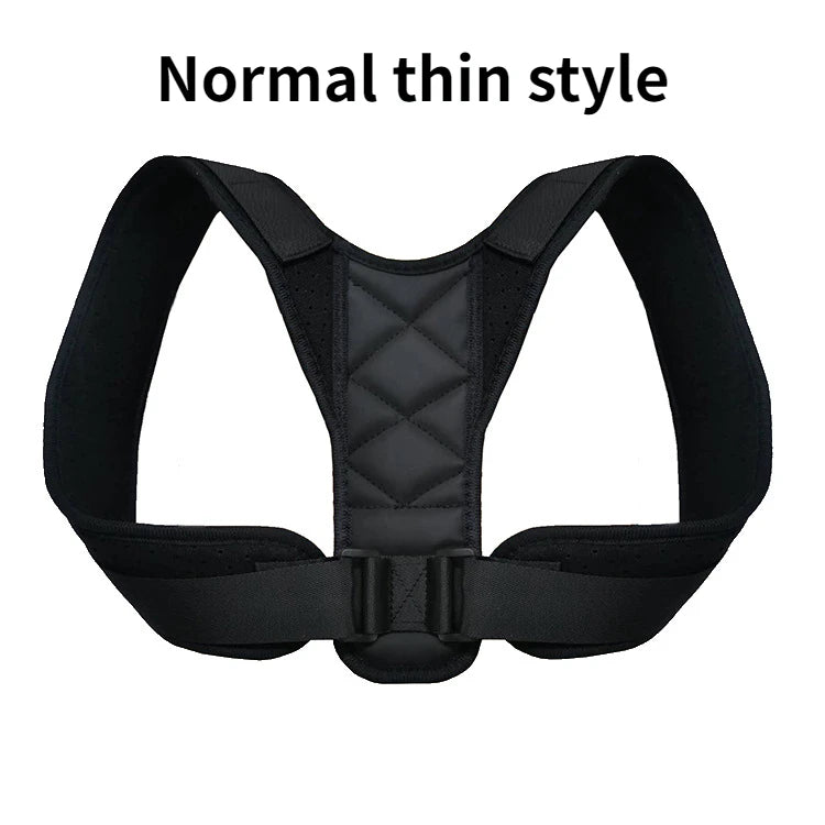 Liveify black adjustable posture corrector with quilted back panel and thin straps for comfort and support