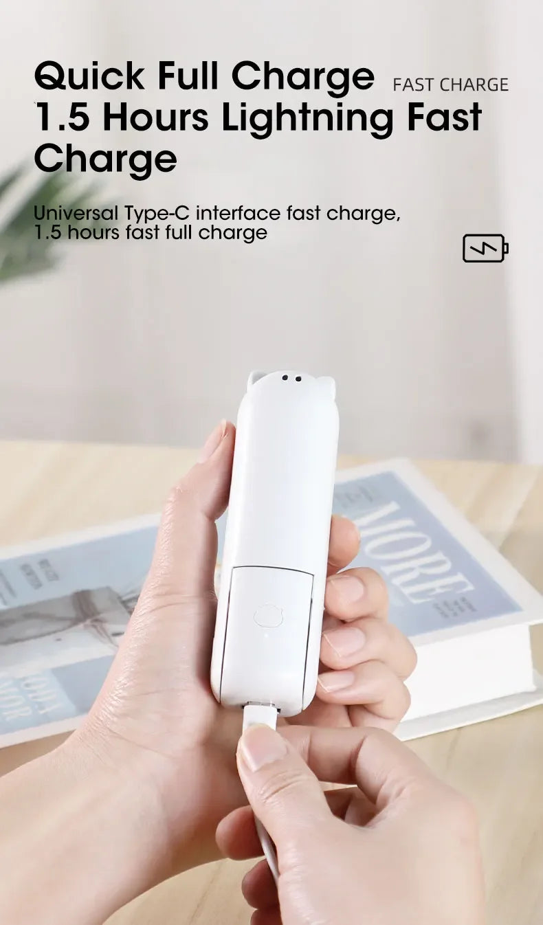 Liveify white cat-shaped portable charger with Type-C fast charge, 1.5 hours full charge