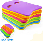 Liveify EVA foam swim kickboard in purple, orange, pink, green, blue with dual hand holes, textured surface