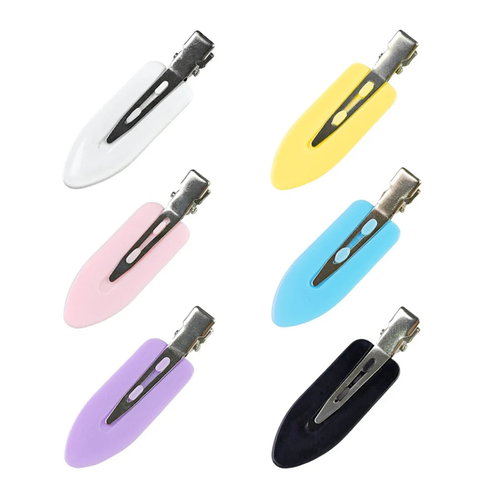 Liveify pastel hair clips in white, yellow, pink, blue, purple, and black with metal clasps