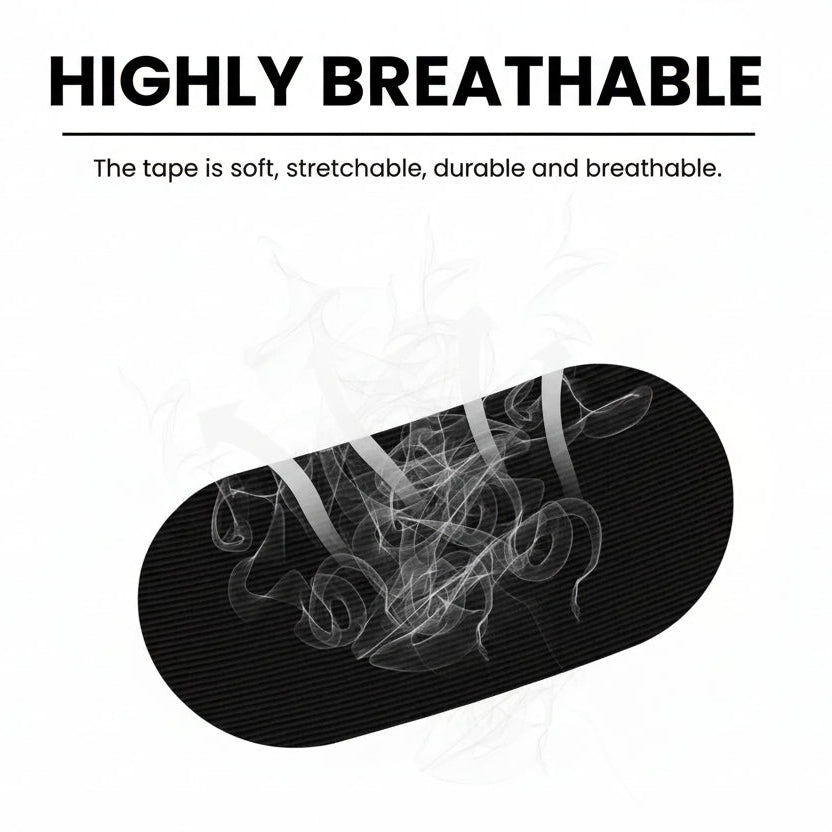 Tape with breathable properties on a purple geometric background