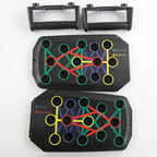 Liveify black push-up board with color-coded muscle targeting guides and textured handles for home fitness training