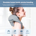 Liveify gray neck and shoulder massager with knead, push, pinch, pressure functions for relaxation