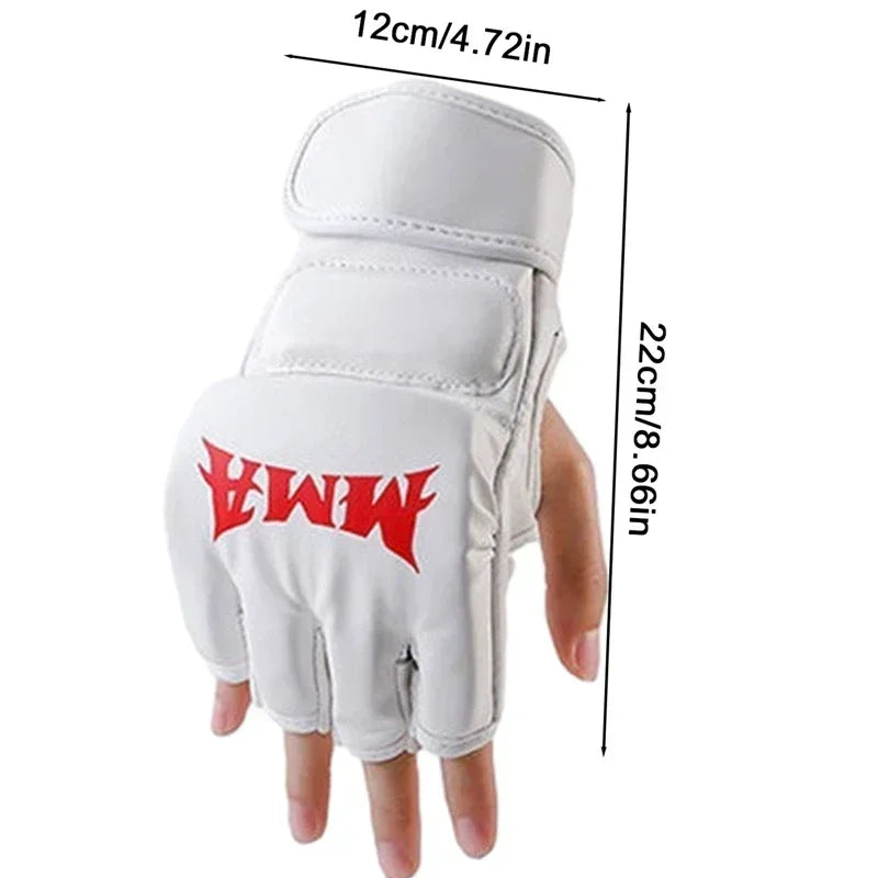 Liveify MMA Training Gloves Open Palm – Half Finger Sparring & Punching Bag Gloves for Boxing & Kickboxing, PU Leather (Adult)