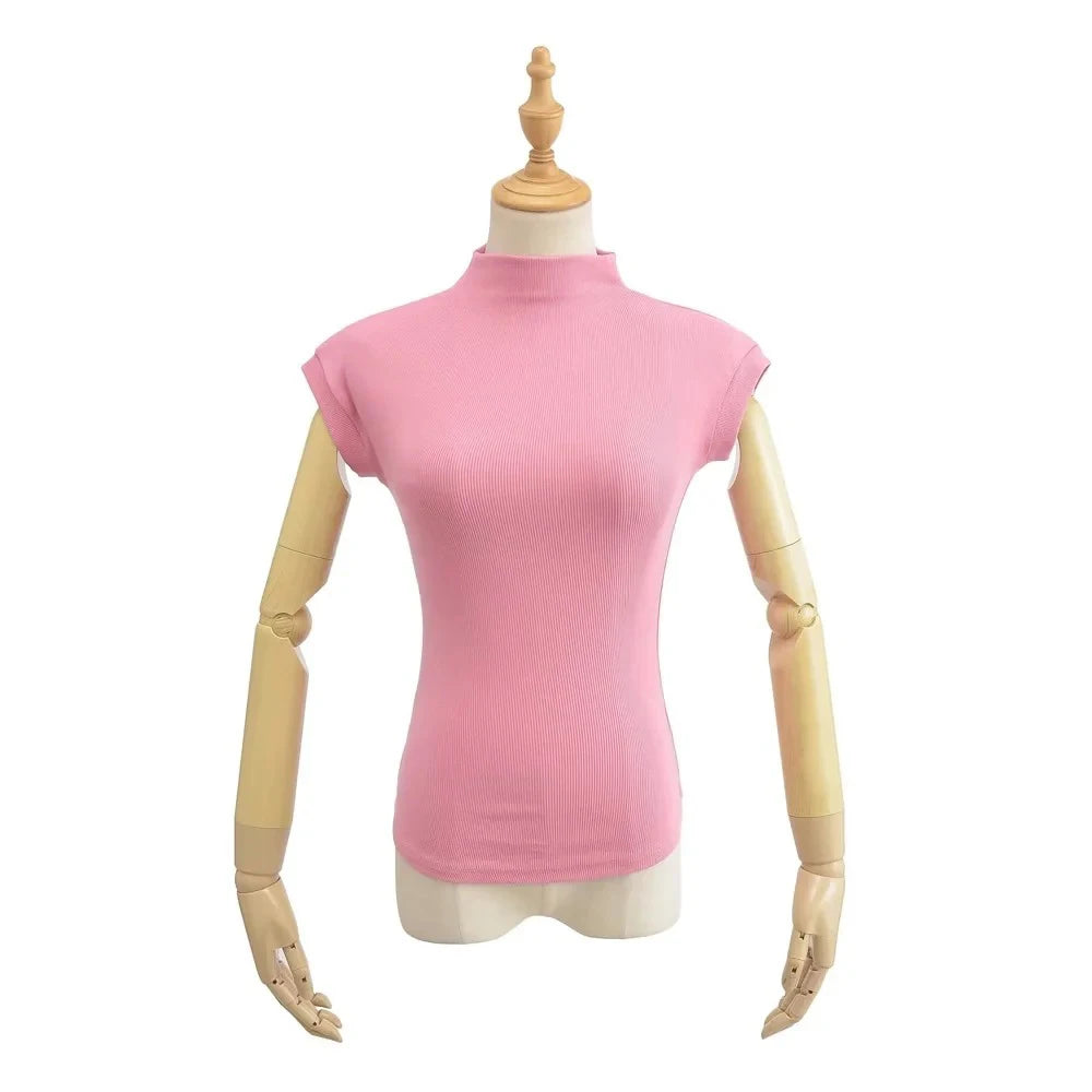 Liveify Women’s Sleeveless Mock Neck Top – Slim Fit Stretch Summer Tank, Casual Streetwear & Everyday Basic Shirt
