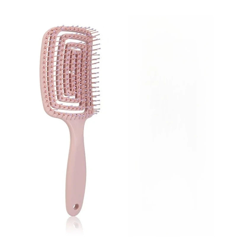 Liveify pink plastic detangling hairbrush with vented design and soft bristles for gentle styling