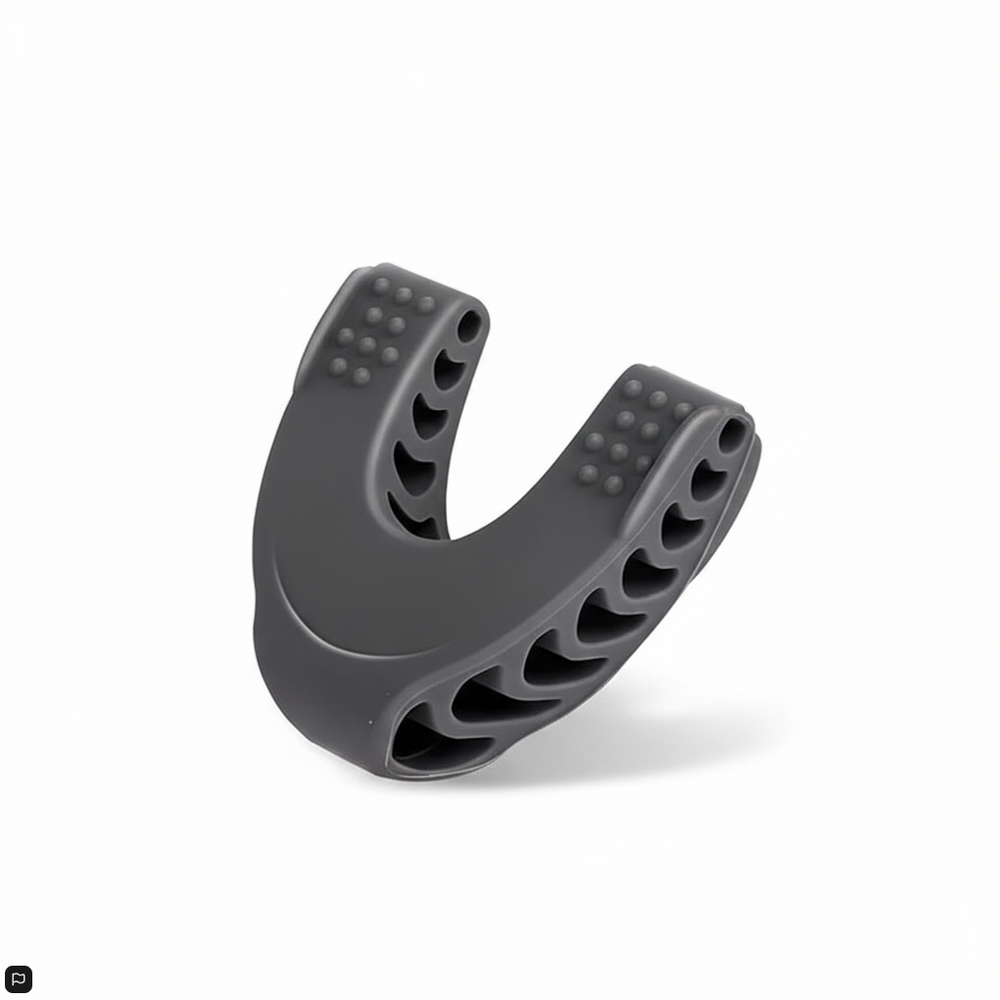 Gray mouthguard on a white background