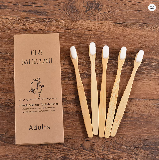 Liveify Ultra Soft Toothbrush 5 Pack – Million Bristle Bamboo Toothbrush for Sensitive Teeth, Deep Cleaning & Gum Care (Adult, Vegan)