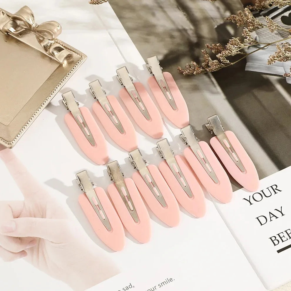 Liveify pink matte hair clips with silver metal clasp, stylish salon-grade accessory for everyday wear