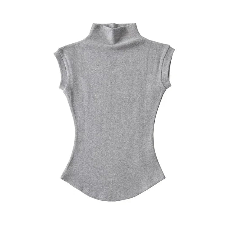 Liveify Women’s Sleeveless Mock Neck Top – Slim Fit Stretch Summer Tank, Casual Streetwear & Everyday Basic Shirt