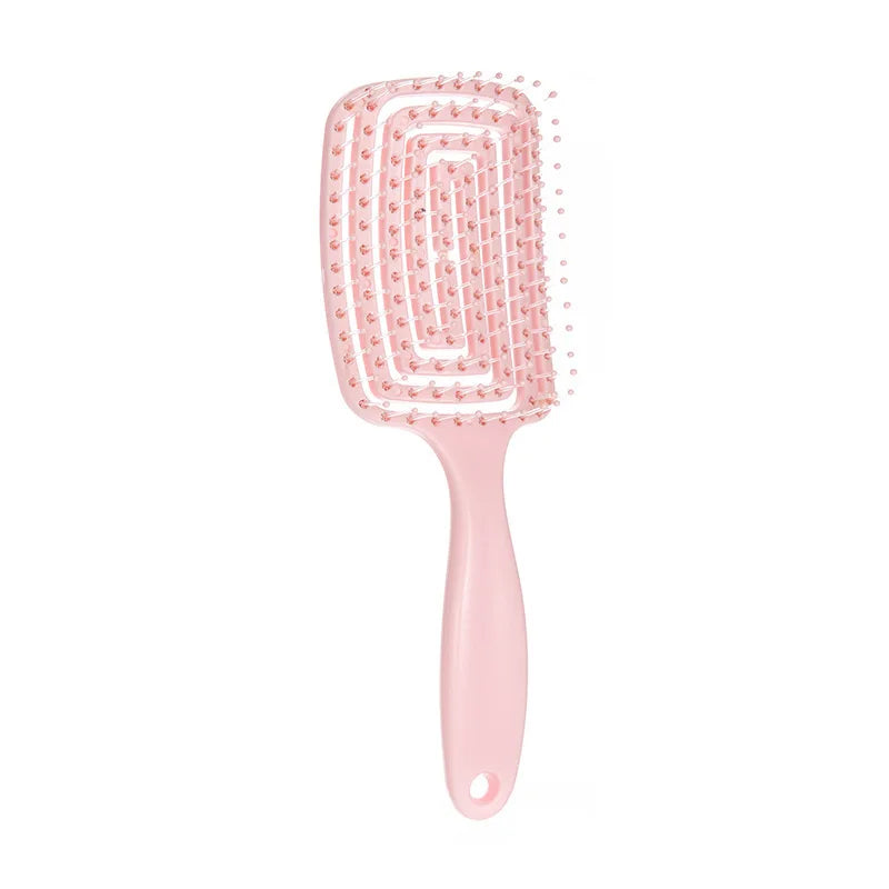 Liveify pink plastic detangling hairbrush with soft bristles and ergonomic handle for gentle scalp massage