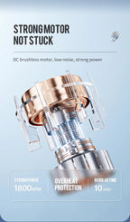 Liveify DC brushless motor with strong power, low noise, 1800 RPM, and overheat protection, shown in copper and silver