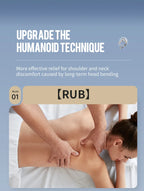 Liveify neck and shoulder massager with rub mode for relief from discomfort, shown in use on a person lying down