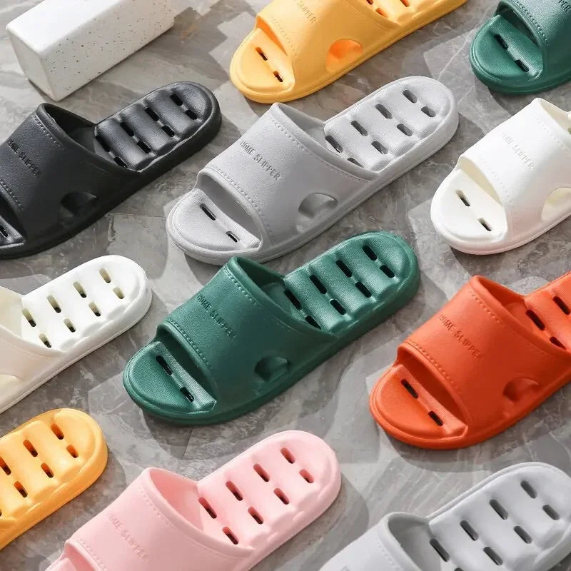 Liveify colorful slip-on sandals in rubber with drainage holes, perfect for pool or beach use