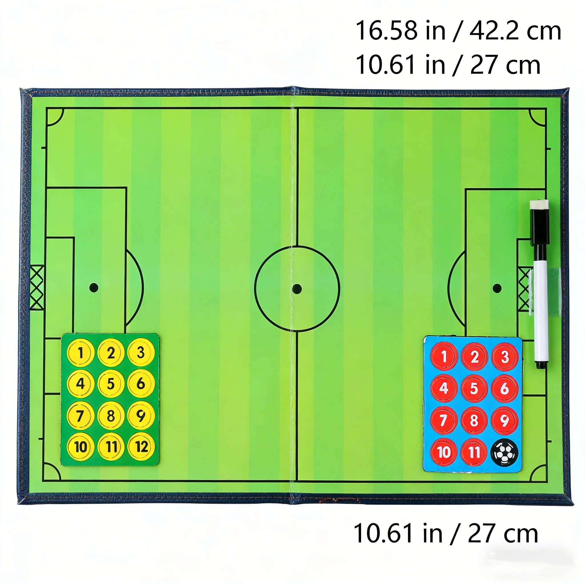 Liveify Magnetic Soccer Tactics Board - Foldable Football Coaching Clipboard with Magnets & Marker
