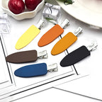 Liveify matte finish hair clips in yellow, orange, mustard, brown, blue, black with silver metal clasp