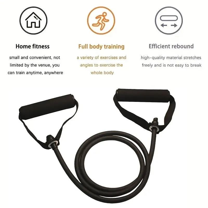 Liveify black resistance band with foam handles for home fitness and full body training