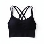 Liveify Cross Back Sports Bra – Women’s Push Up Yoga Bra, Breathable Medium Support Fitness Crop Top for Running & Gym Workouts