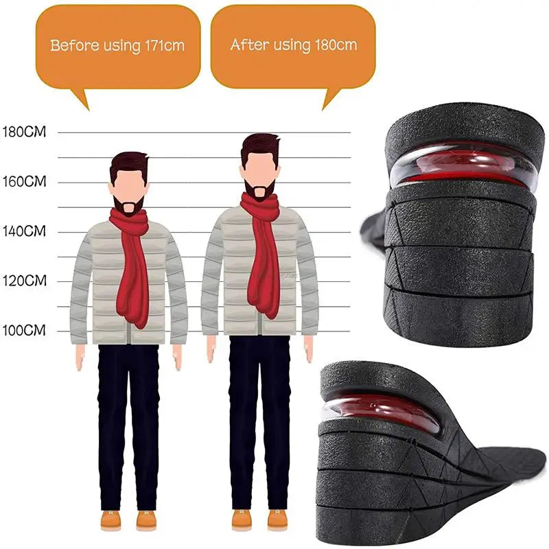 Liveify Height Increase Insoles – Air Cushion Elevator Shoe Inserts with Arch Support, Adjustable 3–9cm Heel Lift Insoles for Men & Women