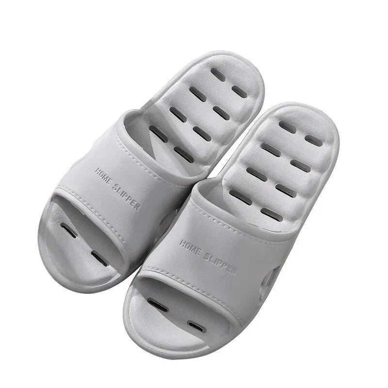 Liveify white home slippers with breathable holes and soft material for indoor comfort
