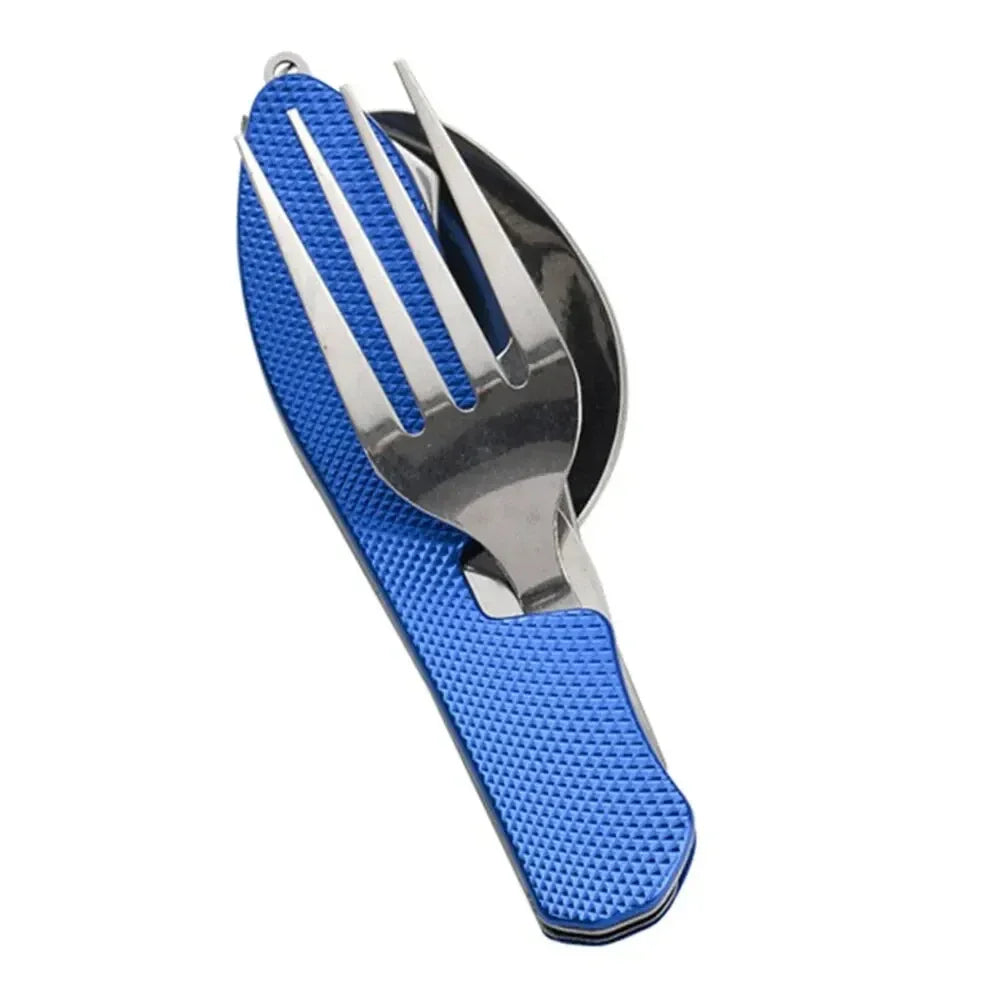 Foldable Camping Utensil – Multi-Functional Knife, Fork, Spoon - liveify