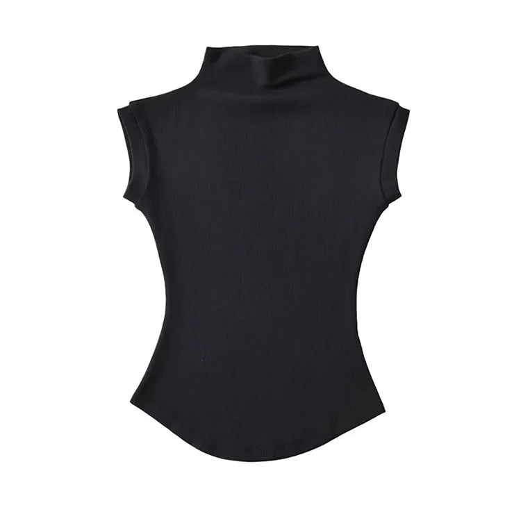Liveify Women’s Sleeveless Mock Neck Top – Slim Fit Stretch Summer Tank, Casual Streetwear & Everyday Basic Shirt