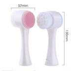 Liveify white silicone facial cleansing brush heads, 57mm & 130mm, pink and white bristles for skincare routines