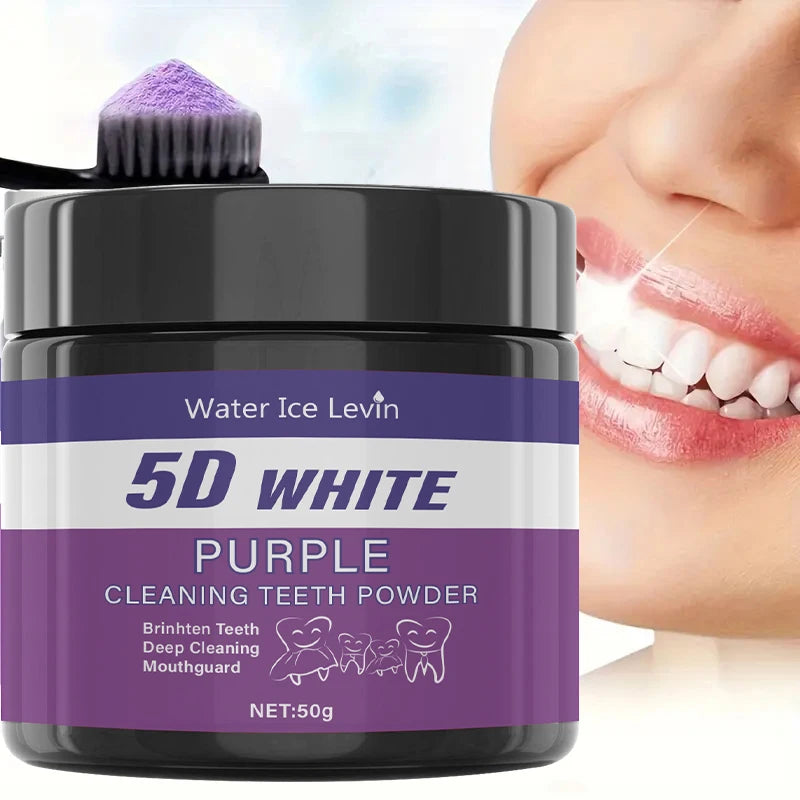 Liveify Purple Teeth Whitening Powder – Color-Correcting Toothbrush Powder for Brighter Smile, Stain Removal & Yellow Tone Neutralizing Oral Care Whitening Treatment