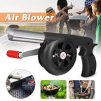 Liveify black handheld air blower with red trigger, stainless steel nozzle, for BBQ grilling and outdoor cooking