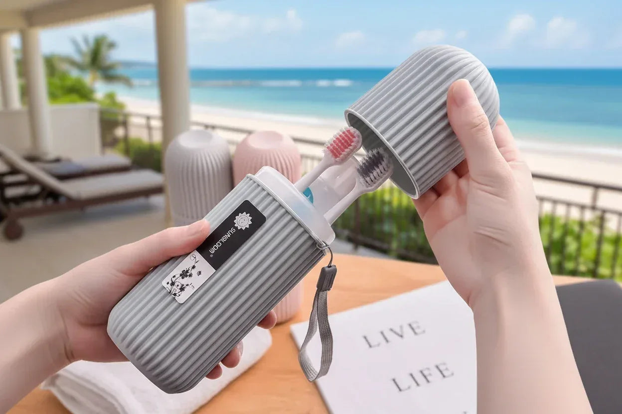 Travel Toothpaste & Toothbrush Holder – Portable Oral Care Case - liveify
