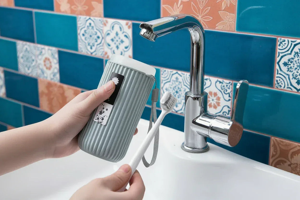 Travel Toothpaste & Toothbrush Holder – Portable Oral Care Case - liveify